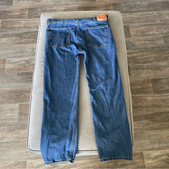 Levi's 505 Regular Fit Jeans Men's 38x32 Straight Leg Dark Wash Blue Denim NWOT - Picture 2 of 3